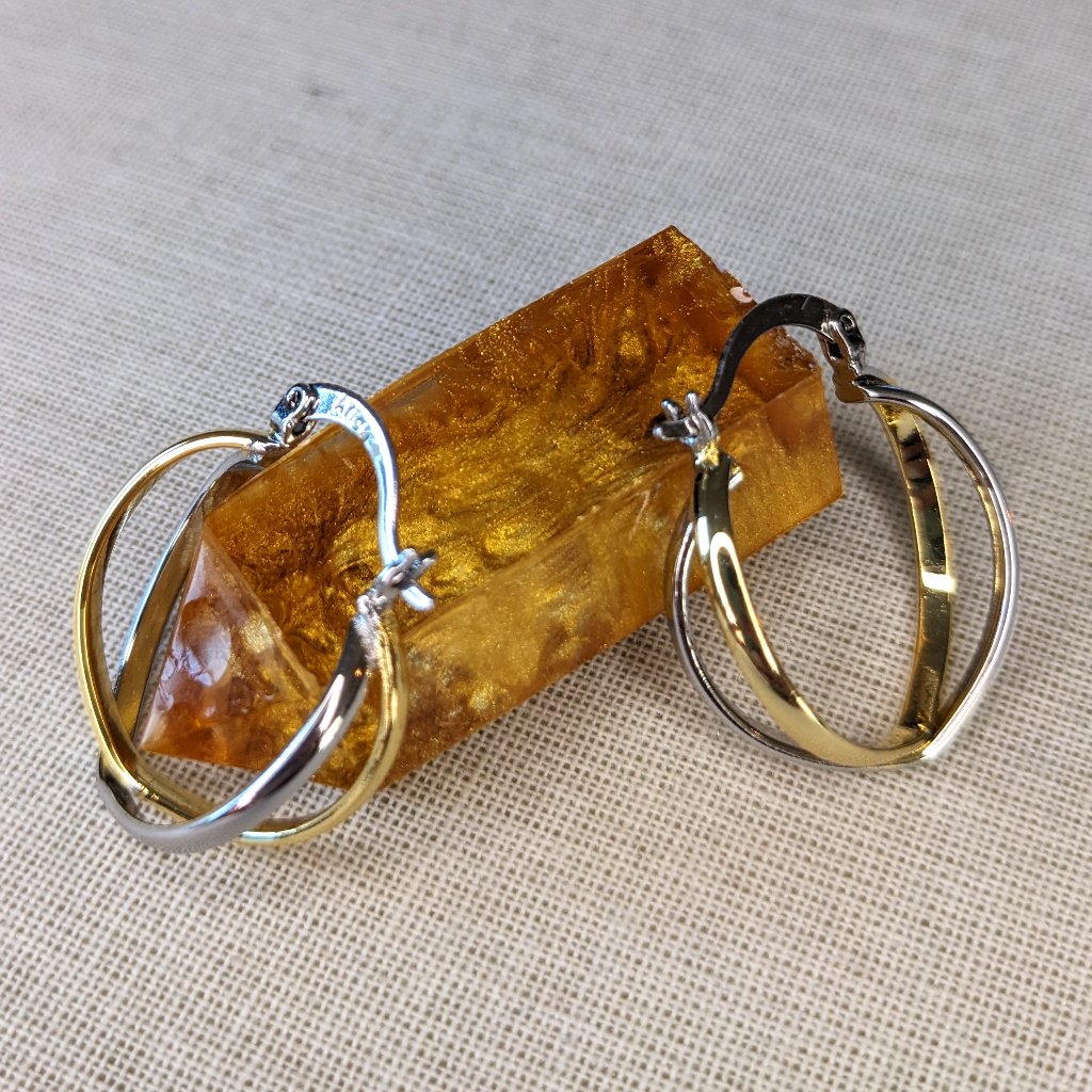 Gold Silver Hoop Earrings 15$